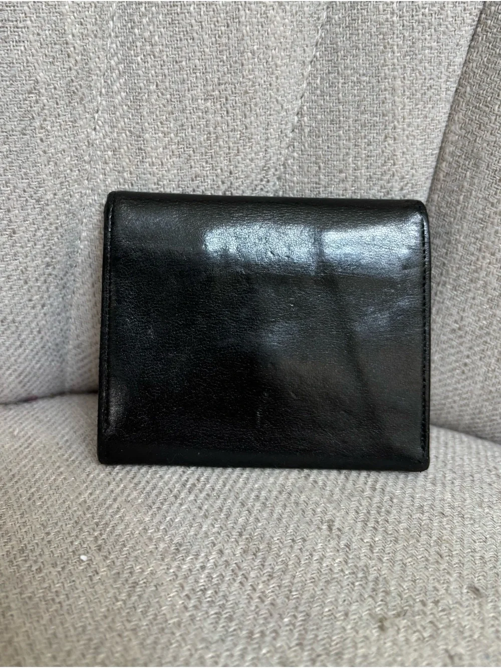 CHANEL CC Black Lambskin Leather Small Bifold Wallet